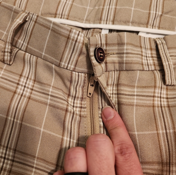 Tan Plaid Dress Pant Slacks - Picture 9 of 15